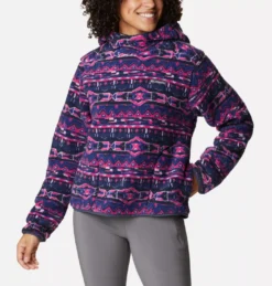 Trui Women Columbia West Bend Hoodie Dark Sapphire 80s Stripe Print -Columbia 010 42