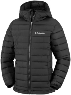 Jas Columbia Youth Powder Lite Boys Hooded Black