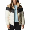 Jas Women Columbia Puffect Color Blocked Jacket Chalk Black Beach