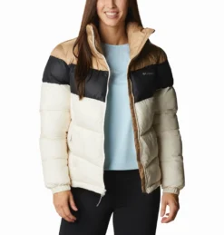 Jas Women Columbia Puffect Color Blocked Jacket Chalk Black Beach