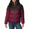Jas Women Columbia Puffect Color Blocked Jacket Marionberry New Cinder Shark