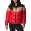 Jas Women Columbia Puffect Color Blocked Jacket Red Lily Beach -Columbia 1 1955101 658 f