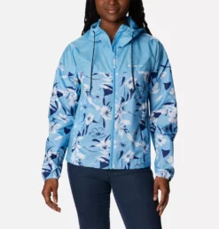 Jas Columbia Women Flash Challenger Novelty Windbreaker Vista Blue Pop