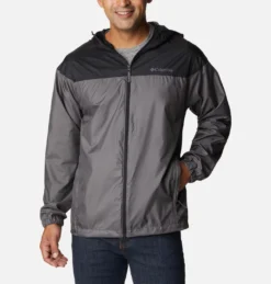 Jas Columbia Men Flash Challenger Novelty Windbreaker City Grey Black