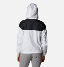 Jas Columbia Women Flash Challenger Windbreaker White Black -Columbia 1989523 100 b