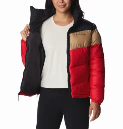 Jas Women Columbia Puffect Color Blocked Jacket Red Lily Beach -Columbia 3 1955101 658 a3