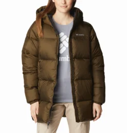 Jas Women Columbia Puffect Mid Hooded Jacket Olive Green -Columbia 5 1864791 319 a4
