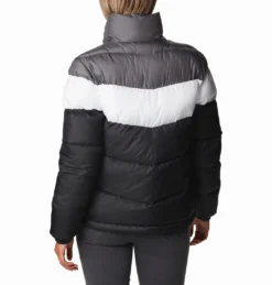 Jas Women Columbia Puffect Color Blocked Jacket Black White City Grey -Columbia 6 1955101 010 b