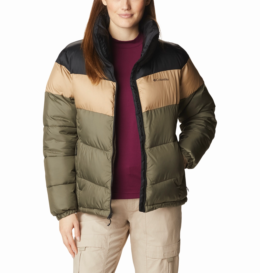 Jas Women Columbia Puffect Color Blocked Jacket Stone Green Beach Black 8 Jas Women Columbia Puffect Color Blocked Jacket Stone Green Beach Black - Afbeelding 6